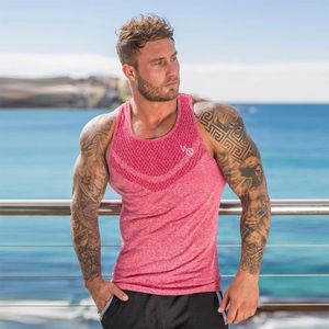 Fitness 2023 Heren lopen Vest Sporttraining Top Bodybuilding Ademend stretch T -shirt 240416