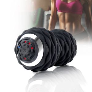 Balles de fitness Boule d'arachide vibrante électrique Muscle relaxant maison gymnase Fitness Yoga masseur Portable Rechargeable Yoga Massage Rollor livraison directe 230307