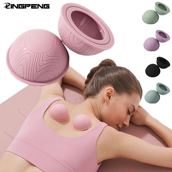 Balles de fitness Balle de massage Yoga Relaxation musculaire Soulagement de la douleur Boule de fascia portable Silicone Anti Cellulite Tasse Massage sous vide Ventouses 230307