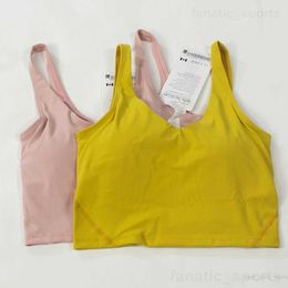 Soutien-Gorge de Fitness Fille avec Gilet de Yoga Rembourré Bodybuilding Séchage Rapide Tops à Col en V Exercice Élastique Sous-Vêtements Sans Manches Débardeur de Gym Serré