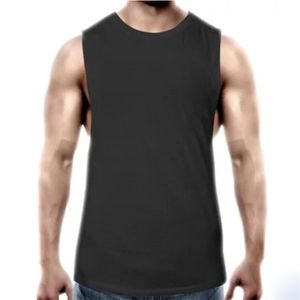 Fitness Kleding Mens Duidelijke Mouwloze Shirt Gymschonen Stringer Tank Top Lege Workout Shirt Muscle Tee Bodybuilding Vest 210421