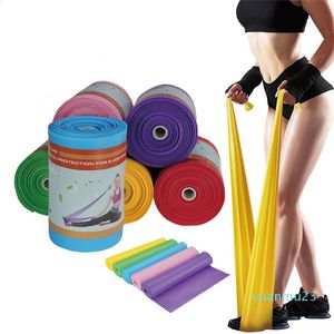 Fitnessoefeningsweerstand banden Yoga Pilates Stretch Rubber workout Training Elastisch trekkarakter 150 cm15m Gym Accessoires