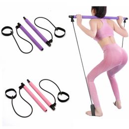 Fitness Multifunctionele Yoga Trekstangen Draagbare Gym Pilates Bar Weerstandsband Trainer Pilates Bar Gym Stick Workout240325