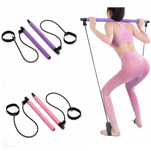 Fitness Fitness Multi-Fonctional Yoga Tull Tile Portable Gym Pilates Bar Band Trainer Pilates Bar Gym Stick Stick Insèce 240409