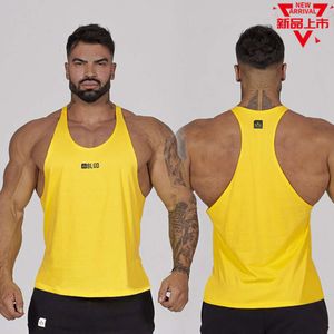 Fitness spier broer Men S Sport Solid Color Training Ademend Elastisch Casual mouwloze racerback tanktop Ports Olid LEEVELESS