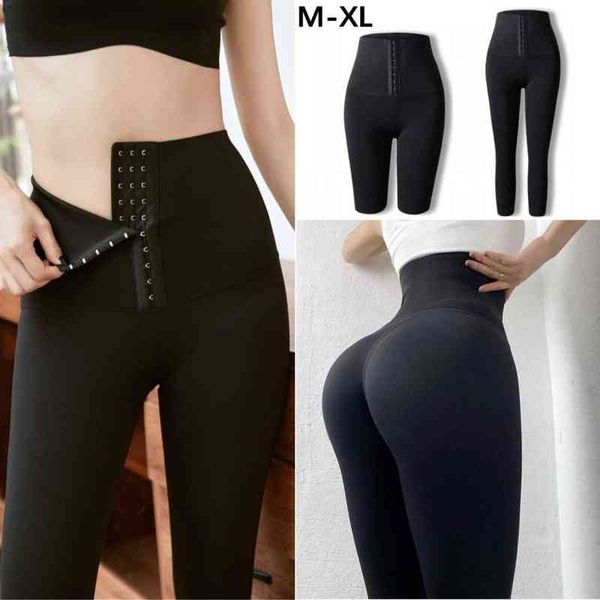 Pantalons de fitness Corset pour femmes Hip Lift Post-partum Shaping Yoga Collants taille haute Push Up Running Femmes Gym Fitness Leggings H1221