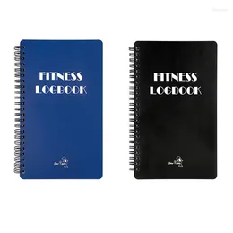 Livre de dossiers de planification du fitness A5 Coil Simple Office Loose-feuille Soft Copy Hand Notepad Blue Black Notebook