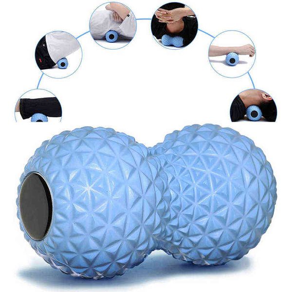 Fitness s EVA Peanut Double Lacrosse Mobility Ball para fisioterapia Herramienta de masaje de tejido profundo Parte posterior del pie 0908