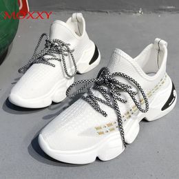 Fitness Shoes 2024 Chuncky Black Platform Women Sneakers Mujer Vulcanize White Sock Sport Running Canasta Femme