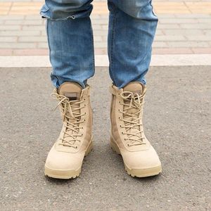 Chaussures de fitness 36 46 Hommes Femmes Escalade en plein air Randonnée Boot Armée Fans Combat Formation Tactique Militaire Bottes Automne Hiver Chaud