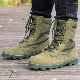 Zapatos de fitness 37-48 Botas de combate de entrenamiento militar Senderismo al aire libre Ejército de escalada Green High Top Tactical Desert Seguridad