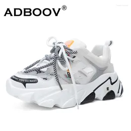 Chaussures de fitness adboov Hollow Designer authentique cuir chunky baskets femmes plate-forme de mode féminine d'été