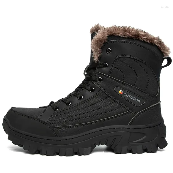 Zapatos de Fitness BETOOSEN Botas de Senderismo de Nieve Impermeables de Invierno para Hombre Senderismo Mediados de Mochilero Forro de Piel cálida