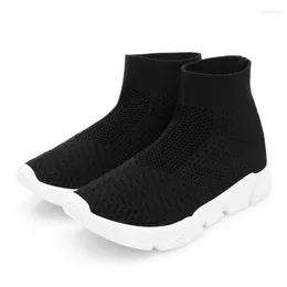 Fitnessschoenen Blwbyl 2024 Dames Sneakers Ademende breien Woman Slip On Spring Autumn Solid Platform Lady Big Size WSN290