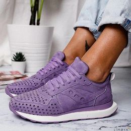 Fitness Shoes Blwbyl Lace Up Jogging Sneakers Platform Trainers Summer Breathable Hollow Lames Sport Women Casual