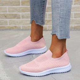 Chaussures de fitness Blwbyl Tennis Light Sneakers en maille respirante Summer Tricoté Vulcanisé Slip-On Slip-On Taille plus