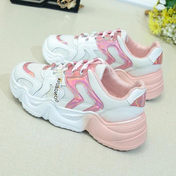 Fitness Shoes Brand Sneakers Fashion Woman Chunky Casual Platform Designers Femme Mesh Lace Up Women Vulcanized Trainers 2024