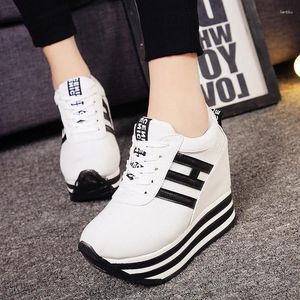 Fitnessschoenen Chimizhai Platform vrouwen sneakers lift wiggen hoge hakken canvas hoogte toenemende vrouwelijke dame wy268