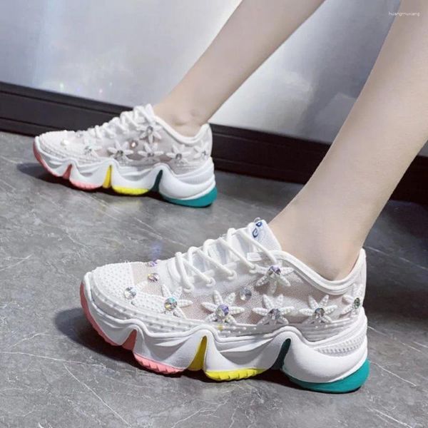 Fitness Shoes Designers Woman Plateforme Chunky Sneakers Fashion Mesh Breathable Casual Tennis Basket Femme Old Dad 2024