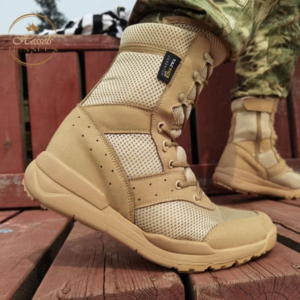 Chaussures de fitness Est Zipper unisexe ultraléger escalade en plein air entraînement tactique bottes de l'armée été respirant maille randonnée botte du désert