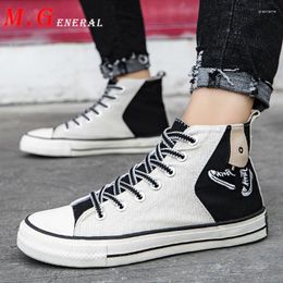 Fitness Shoes Fashion Man Canvas High Top High Men's Comunicy Pucle Up Sneakers Men Walking Casual Shoe Male Flatwear C6