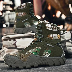 Chaussures de Fitness quatre saisons mi-haut camouflage grandes bottes tactiques respirantes Forces spéciales randonnée en plein air Combat militaire Durable