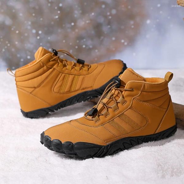 Chaussures de fitness Fourrure Boot de neige doublé Hiver Boots pieds nus Femmes Femmes hommes Men de randonnée chaude pour marcher