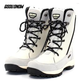 Zapatos de Fitness GSOU, botas de nieve para exteriores para mujer, corte alto, impermeables, antideslizantes, para senderismo, invierno, además de forro de terciopelo, zapatillas cálidas para acampar