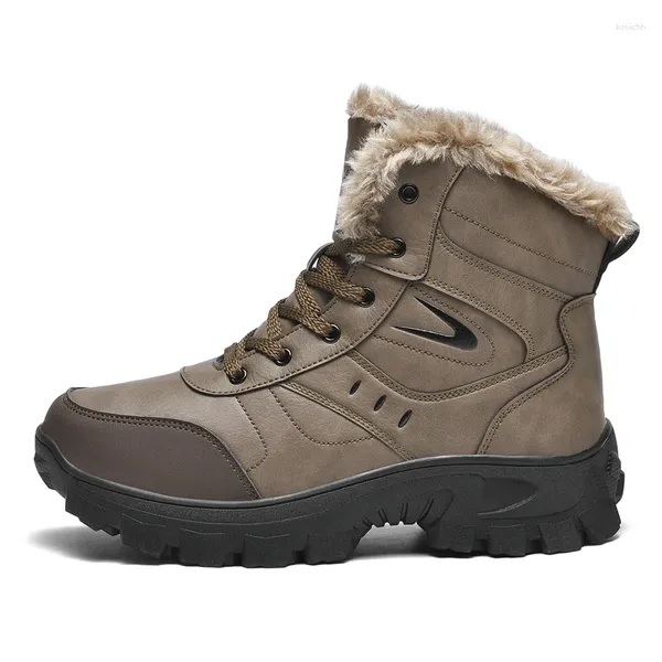 Zapatos de fitness caminata al aire libre caminata acolchada de algodón casual de algodón táctil táctico botas de nieve militar táctica cuero genuino