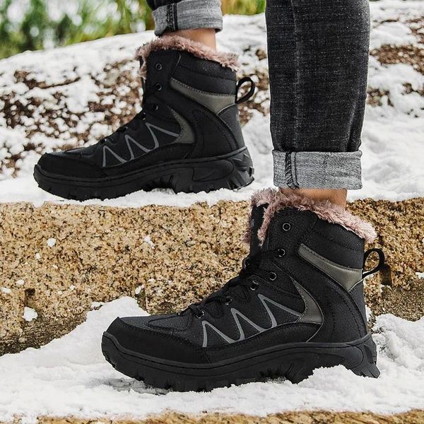 Chaussures de Fitness bottes de randonnée imperméables taille 48 pour hommes militaires, noir fort pour caoutchouc antidérapant résistant au froid chaud
