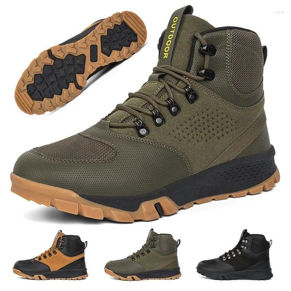 Zapatos de Fitness para senderismo para hombre, zapatillas de deporte masculinas para acampar al aire libre, botas de trabajo tácticas del ejército de seguridad de montaña, invierno