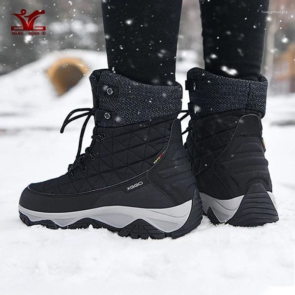 Zapatos deportivos para senderismo, botas de nieve para hombre, de felpa, cálidos, impermeables y antideslizantes, para montañismo ligero al aire libre