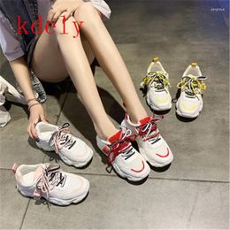 Fitness schoenen ins sneakers dames trendy dikke dad schoenveters platform kleur matching kruistyded tenise chaussures 35-40