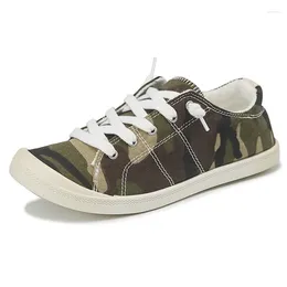 Chaussures de fitness Loozykit pour femmes appartements décontractés toile camouflage lacet up dames vulcanisé sneakers féminins mode 2024