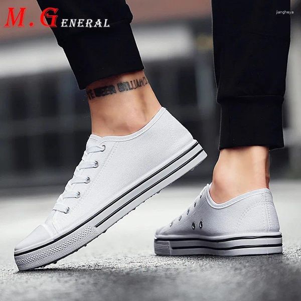 Chaussures de fitness Homme Canvas Classic White Sneakers Low Top Lovers's Men's Shoe Shoe Soft Fabstants confortables Flats résistant aux usages C5