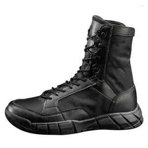 Zapatos de Fitness para hombre, botas tácticas militares impermeables para entrenamiento de escalada al aire libre, deportes, Camping, senderismo, combate ultraligero y transpirable alto