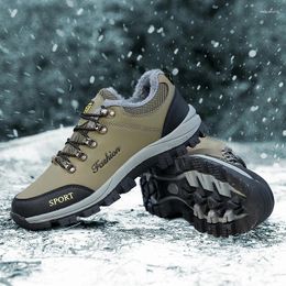 Chaussures de Fitness imperméables pour hommes, alpinisme, randonnée enneigée, plates, originales, antidérapantes et chaudes, pour l'extérieur, hiver, 2024