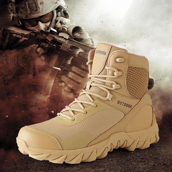 Zapatos de Fitness para hombre, botas de trabajo de seguridad, transpirables, impermeables, soporte para arco del ejército del desierto, montañismo, indestructibles
