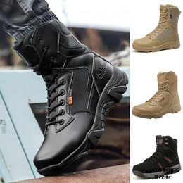 Chaussures de Fitness bottes tactiques pour hommes, montantes, randonnée à lacets, montagne, imperméables, militaires, fond épais