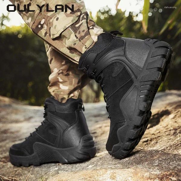 Chaussures de Fitness OULYLAN bottes de Combat tactiques militaires hommes Camping en plein air escalade randonnée hommes sport sécurité Trekking baskets