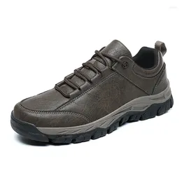 Chaussures de Fitness en cuir véritable pour hommes, chaussures de sport de plein air, respirantes, course tout-terrain, pour la randonnée