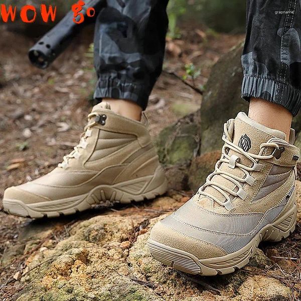 Chaussures de fitness Trekking extérieur hommes imperméables randonnées sans glissement hiver chaude armée combat tactique bottes militaires