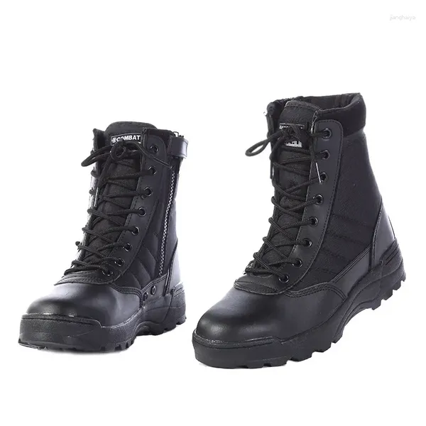 Zapatos de fitness MÁS TAMAÑO: 36-46 Botas de combate de cuero militar de EE. UU. Para hombres Bot Infantería Táctica Askeri Army Bots