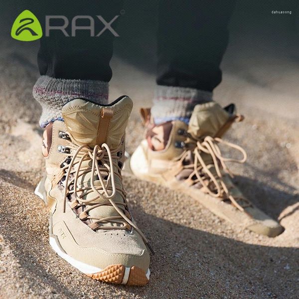 RAX – chaussures de Fitness imperméables pour hommes et femmes, bottes tactiques de randonnée en cuir véritable, d'extérieur, de marche à la cheville, d'alpinisme
