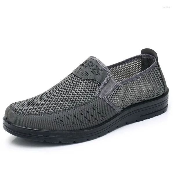 Zapatos de fitness Slip-On para hombre, estilo informal de verano, planos de malla para mocasines, enredaderas, zapatos cómodoswf4