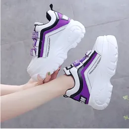 Fitness Shoes Sneakers Chunky Femmes 2024 Fashion Platform Ladies Brands Casual For Woman Leather Sports Dad 7cm