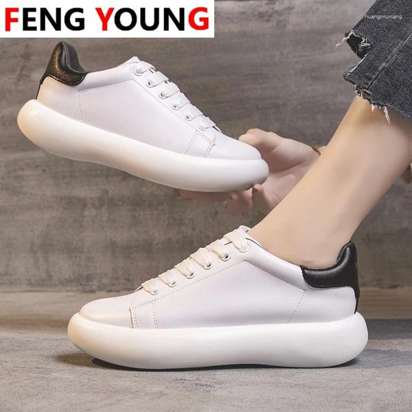 Fitness Shoes Sneakers Femmes Chunky White Plateforme Fashion Tennis Femme Designers de luxe Brand Le cuir Casual Woman Sneaker