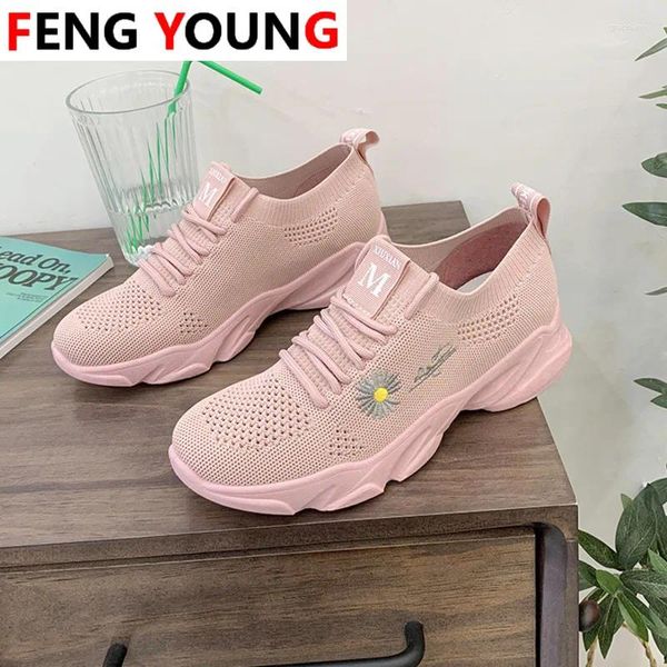 Chaussures de fitness baskets femmes blanc ulzzang plateforme de mode rose noir sport tenis panier de panier femme décontractée entraîne entraîne