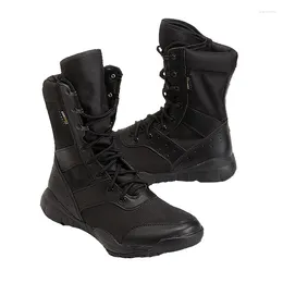 Chaussures de fitness été respirant maille léger désert tactique formation armée bottes hommes sports de plein air camping chasse tube haut mince