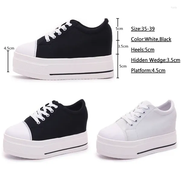 Fitness Shoes Summer Hidden Wedge Sneakers Platform Casual Canvas Fashion Girl Heats High Tels Vulcanized